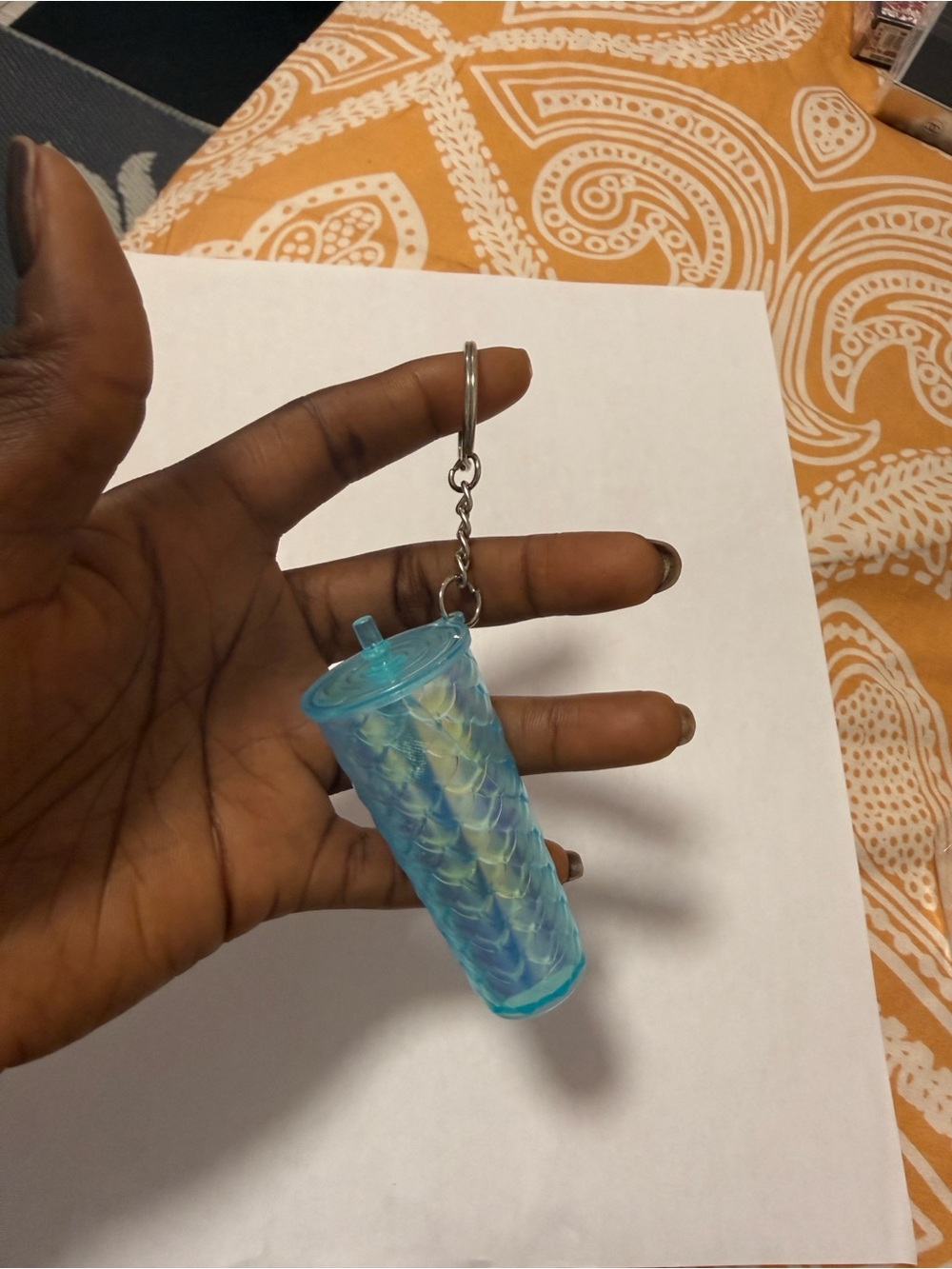 Blue Iridescent Cup Keychain Phone Accessory